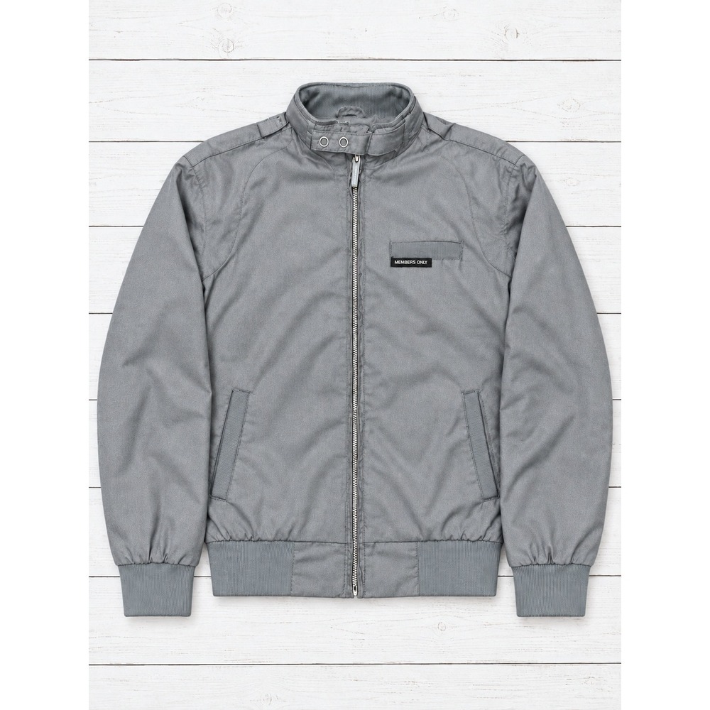 Members Only Racer Jacket Iconic Classic Bomber Grey Retro Aesthetic Kids Size 6